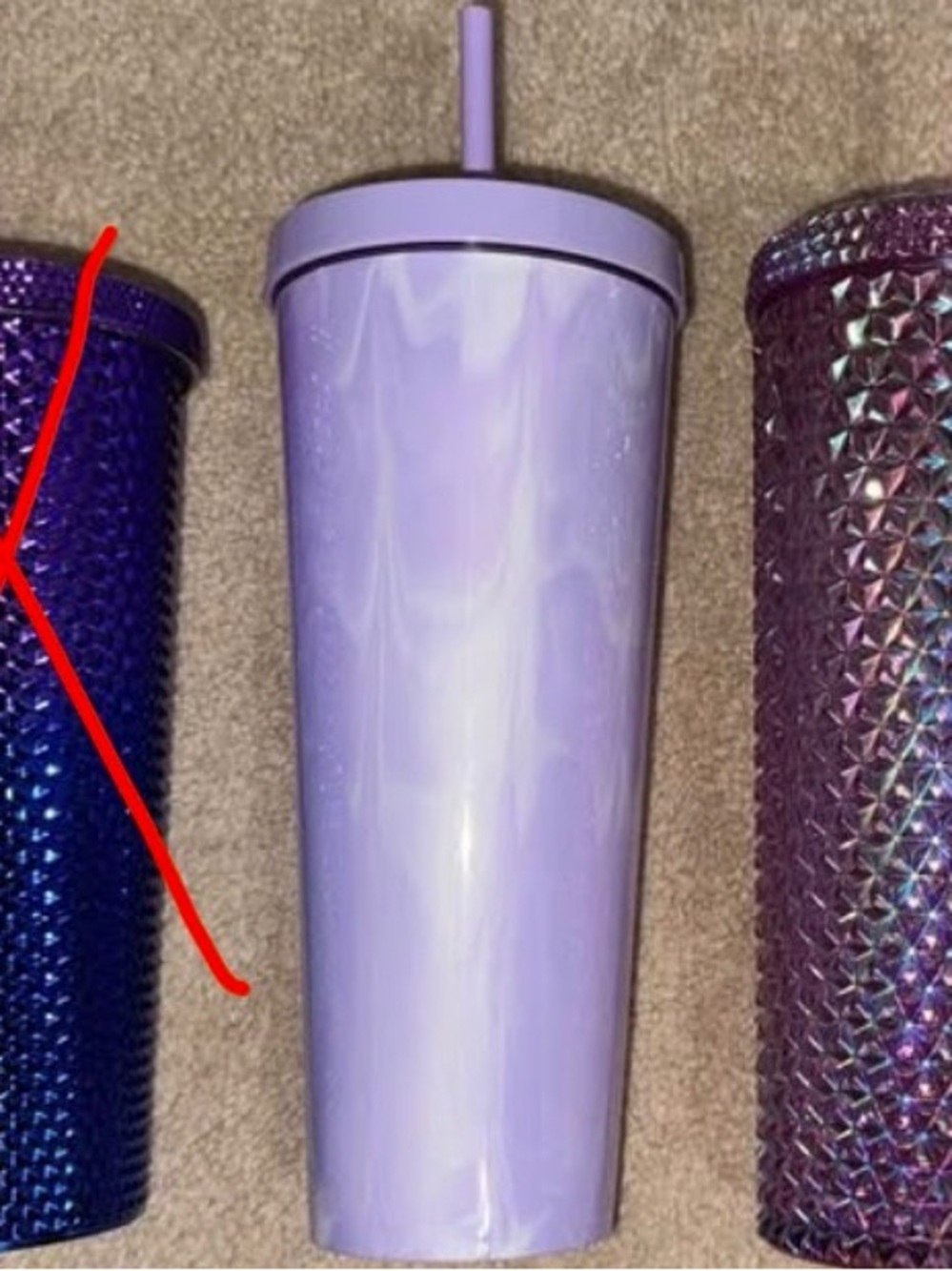 Lavender Marble Reusable Tumbler with Matching Straw